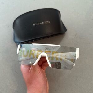 BURBERRY REFLECTIVE WHITE SUNGLASSES